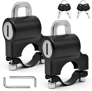 2Pcs Motorcycle Helmet Lock - Anti-Theft Multi-Function Lock for Handlebar - Uni - Picture 1 of 12