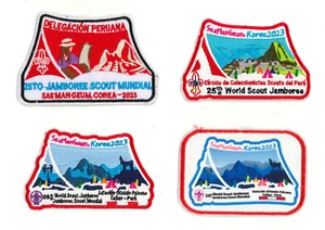 2023 World Scout Jamboree PERU SCOUTS Patch Contingente SET ~ RARO - Foto 1 di 2