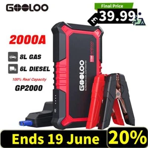 GOOLOO GP2000 USB Car Jump Starter Pack Booster Battery Charger Power Bank 2000A - Picture 1 of 10