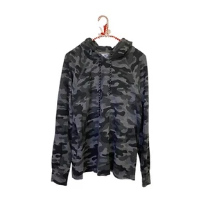Anthropologie Sundry Black Gray Knit Pullover Hoodie Sweatshirt Top Size 1 - Picture 1 of 3