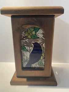 Schönes Vogelfutterhaus aus Holz Buntglas 10 Zoll - Bild 1 von 10