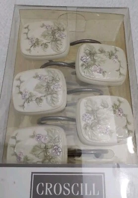 Croscill 12 Ganchos de Ducha Floral Resina Cuadrado Cascada Flora Baño Decoración NUEVO  Foto 1 de 4