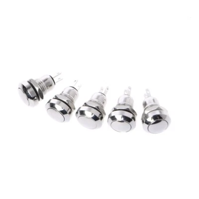 MARKENLOS 5 Pcs 8mm Metal Momentary 1NO 2 Pin Mini Push Button Switch 3A/250V AC