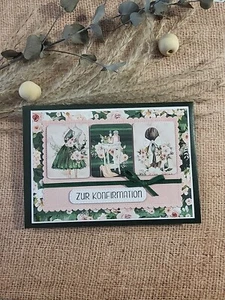 Konfirmationskarte | Zur Konfirmation |  Mädchen | Handgefertigt | - Bild 1 von 4