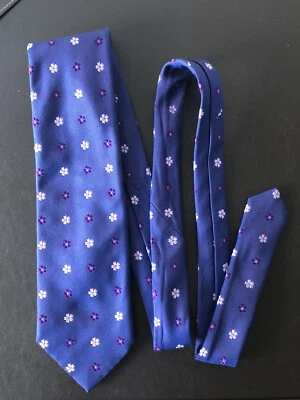 Charles Tyrwhitt Tie Pure Silk Purple Pink Floral Wedding Guest Business NEW - Image 1 of 4