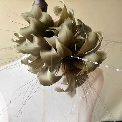 Dyed Feather Flower  Race Day Fascinator Twisted Mount  Millinery Feathers - Image 1 of 4