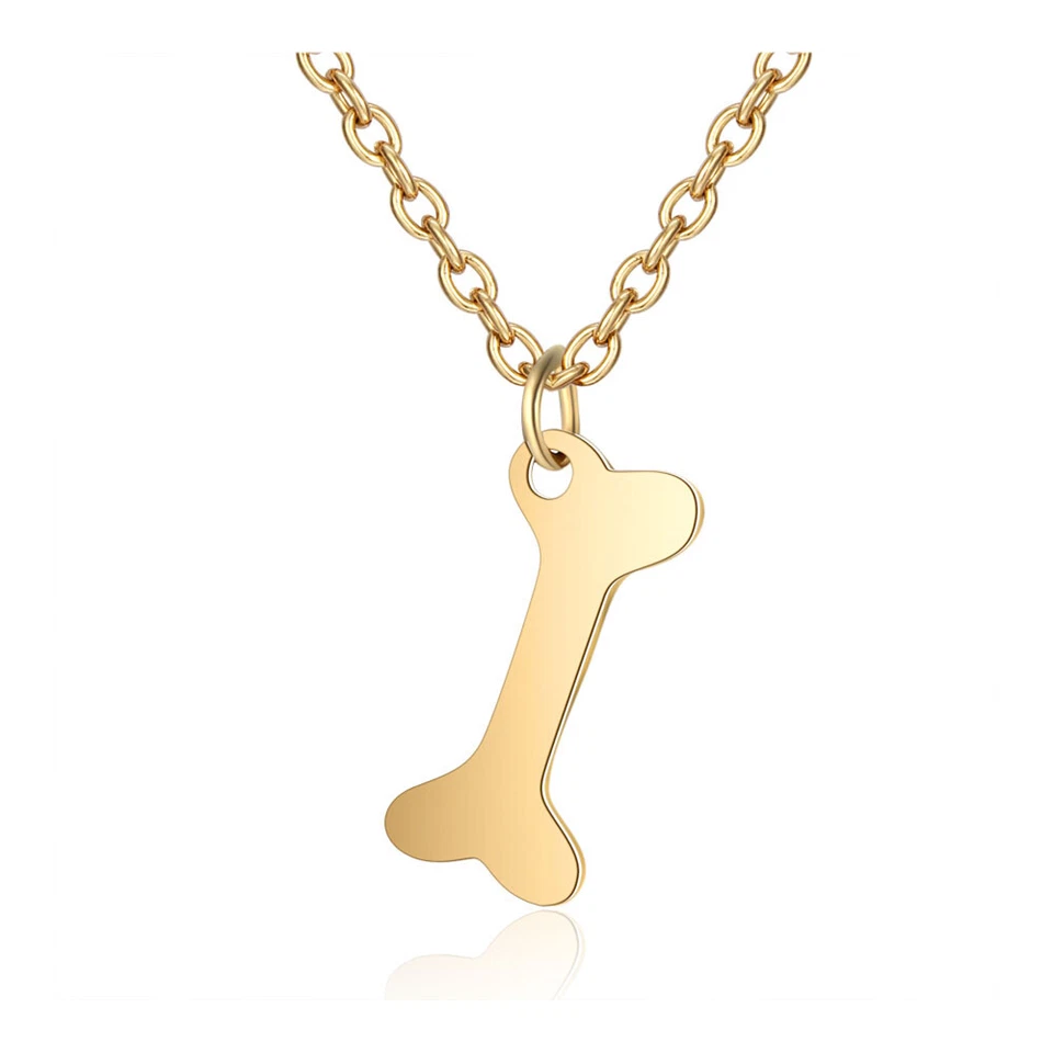 304 Stainless Steel Pendant Necklace Bone Stainless Steel Color 16" 1mm A399 - Изображение 1 из 1