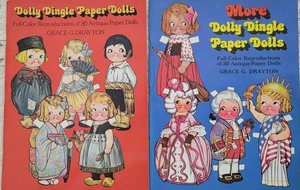 Lote #1 libros de muñecas de papel antiguos reproducción Dolly Dingle vintage años 70 nuevos de colección - Imagen 1 de 6