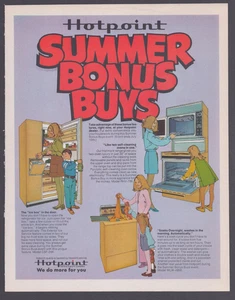 1971 Print Ad Hotpoint Summer Bonus Buys Refrigerater Oven Washing Machine - Picture 1 of 1