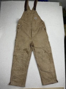 Mono con tirantes Carhartt para hombre talla 38x30 marrón acolchado forrado lona doble rodilla - Imagen 1 de 11