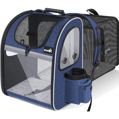 Haustier Rucksack Hund Katze faltbar mit Acryl Fenster, 6kg, blau - Bild 1 von 2