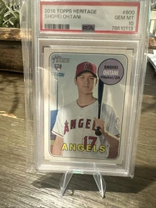 PSA 10 SHOHEI OHTANI/OTANI 2018 TOPPS HERITAGE #600 DODGERS ROOKIE RC GEM MINT - Picture 1 of 2