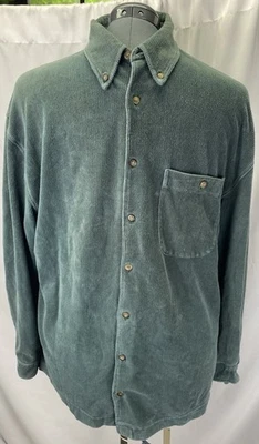 Camisa Robert Stock Para Hombre XL Verde Manga Larga Abotonada Look Pana Foto 1 de 4