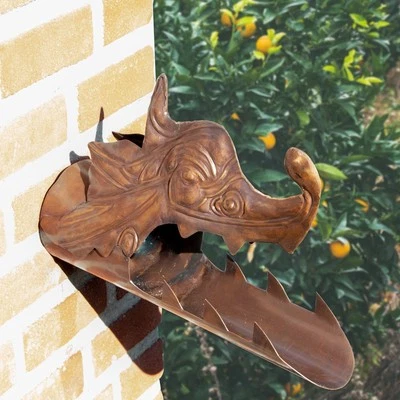 Rain Gutter Spout Copper - Spear Dragon - Water Drain Gutter Spout 100 - Image 1 of 4