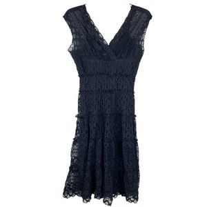 Black Lace Dress Sz Small Fairy Dark Cottagecore Victorian Sexy Goth Max Studio - Picture 1 of 9