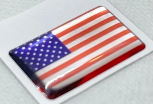3D USA Flagge gewölbt Aufkleber wetterfest silber rot blau Emblem 32x20mm. 1 Stück - Bild 1 von 3