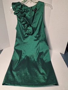 S.L. FASHIONS Evening Dress, Size 12, Emerald Green, Zip, Polyester Blend, ... - Picture 1 of 8