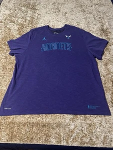 Charlotte Hornets Basketball Short Sleeve Shirt Purple Nike Air Jordan Size 3XL - Picture 1 of 11