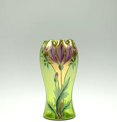 Jugendstil Vase um 1920 handbemalt - Bild 1 von 4