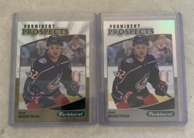 2019-20 PARKHURST #PP-7 EMIL BEMSTROM GOLD AUTO PROMINENT PROSPECTS & FOIL NM-MT - Image 1 of 3