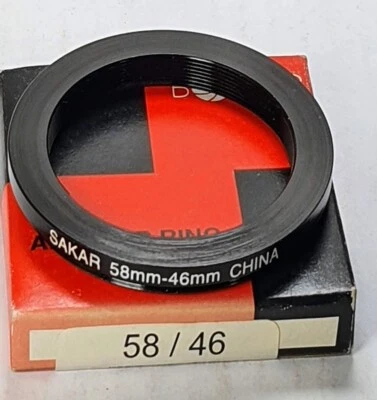 58-46mm Step-Down Lens Filter Converter Adapter Ring 58mm-46mm Metal 58-46 Sakar - Image 1 of 4