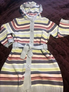 EUC winter princess purple sweater coat GYmboree 5 cardigan toggle duster hoodie - Picture 1 of 4