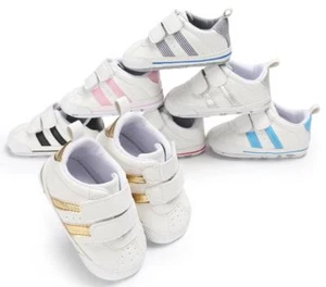 Newborn Baby Boys Girls Pram Shoes Infant Toddler Soft Sole Sneakers 0-18 Months - Picture 1 of 41