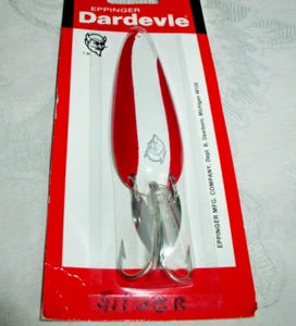 ORIGINAL DARDEVLE KLICKER SPOON LURE, 1oz.Red White-Sil.Back USA Made-NOS - Picture 1 of 2