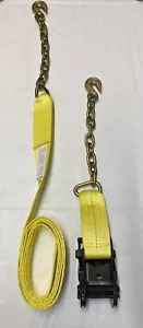 3” X 12’ Military Ratchet G-70 Chain & Grab 16,000lb Break, Web 30,000lb. - Picture 1 of 8