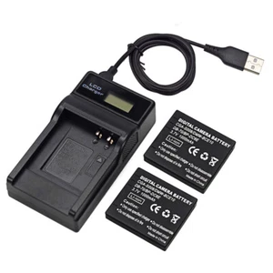 2 Battery +Charger For Panasonic CGA-S008 S008A S008E DMW-BCE10 BCE10E BCE10PP - Picture 1 of 12