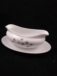 Creative Fine China, Platinum Starburst #1014, Gravy Boat w/ Attached Underplate - Bild 1 von 7