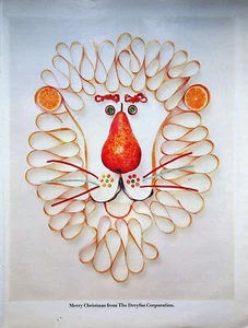 1967 Dreyfus Corporation Print Ad Merry Christmas Artistic Lion Pear Orange - Imagen 1 de 1