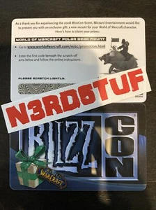 BLIZZCON 2008 08 World Of Warcraft POLAR BEAR LOOT CARD Big Blizzard Bear MOUNT - Picture 1 of 7