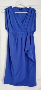 Topshop Maternity Royal Blue Wrap Skater Dress Size 8 - Picture 1 of 3