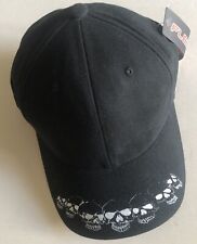 Rainbone Skull Row Brim Flexfit Fitted Baseball Hat Black Flex Fit L/XL