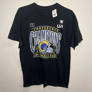 Camiseta 2021 Los Angeles Rams Conference Champions NFL Talla L Nueva con Etiquetas Negra Super Bowl - Imagen 1 de 9
