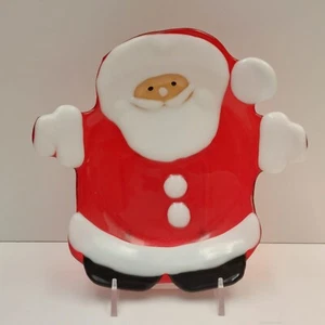 Department 56 Fused Glass Santa Claus Trinket Dish - Picture 1 of 4