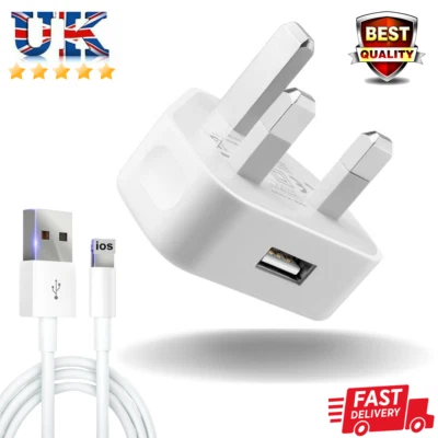 Genuine CE Charger Plug & Data Cable For iPhone 5 6 7 8 X XR 11 12 13 Pro Max SE - Image 1 of 4