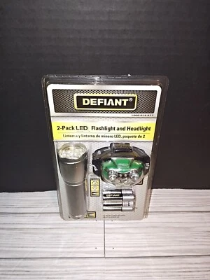 Pack de 2 linternas LED y faros verdes Defiant 35 lúmenes con pilas Foto 1 de 4