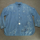Koszulka polo Ralph Lauren Chambray Emmons męska XL niebieska z długim rękawem