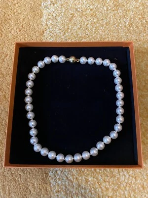 Pfeffinger Kette Collier Muschelkernperlen Weiß  Magnetver. ,OVP, - Bild 1 von 3