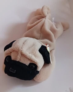 TY Beanie Baby - "PUGSLY" the Pug Dog 1996 #4106 NWT - Picture 1 of 5