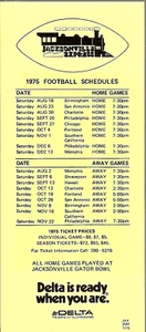 1975 WFL Jacksonville Express Flugplan - Delta Airlines - KOSTENLOSER VERSAND! - Bild 1 von 1