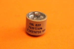 CRL 850 - 75pF - 10% - 7.5KV  N750 - CERAMIC DOORKNOB TRANSMITTING CAPACITOR - Picture 1 of 5