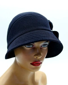 Women's Blue Cloche Hat – Elegant 1920s Flapper Style, Timeless & Stylish - Picture 1 of 9