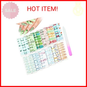 Maitys 168 Pieces 12 Sheets Nail Strips Summer Full Wrap Nail Polish Stickers Na - Picture 1 of 2