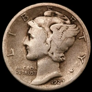 1927 P Mercury Dime circulated 90% Silver VG to F Fine Condition - Picture 1 of 2