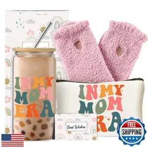 DHQH In My Girl Mom Era Gifts 16oz Glass Cup Set, Birthday Gifts for New Mom - Picture 1 of 5