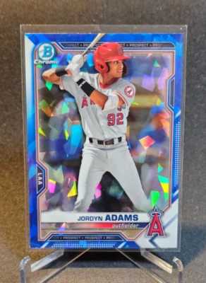 Jordyn Adams 2021 Bowman Chrome Draft Sapphire Edition RC Rookie #BDC-32 - Image 1 of 2