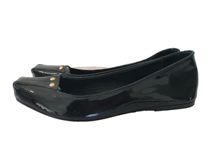 La Chica Chic Cristiane Valdez Black Patent Leather MEEME Flats Shoes Size 6 - Picture 1 of 10